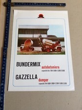 DEPLIANT PUBBLICITARIO VINTAGE BUNDERMIX AUTOBETONIERA GAZZELLA DUMPER MERLO 
