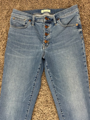 Madewell Jeans Womans Size 30 Blue Denim Mid Rise Skinny Crop Stretch - Picture 2 of 16