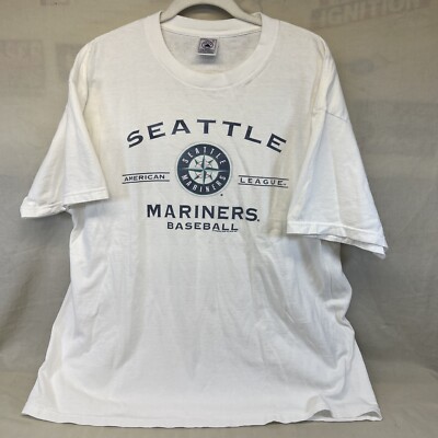 Vintage Seattle Mariners Shirt Adult XL White Baseball 2001 Y2K Delta Pro Weight