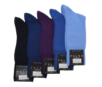 Falke B Ware 5 Paar Herren Socken Größe 39 - 40 Airport Strümpfe Wolle Set B116