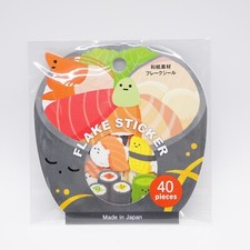 Gaia Sushi Washi Papar Flake Stickers Made In Japan 10designx4 Total 40pcs