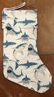 Christmas Stocking Shark Design White & Blue - A0201