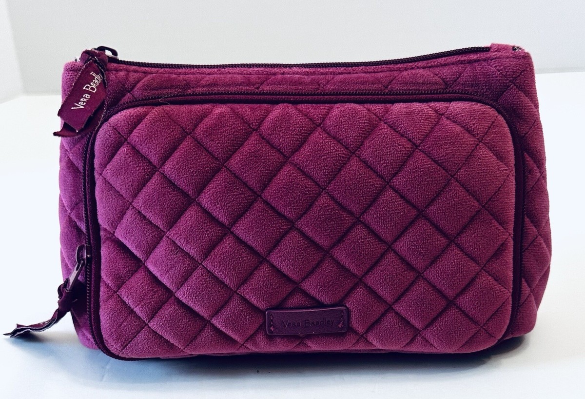 Vera Bradley Majestic Magenta Compact Organizer Quilted Velvet Fitfab Fun  EUC