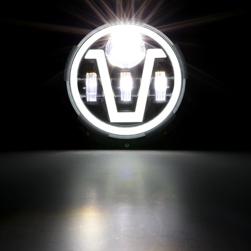 Faro LED Fit Kawasaki Vulcan 500 900 1600 7"H i/Lo Beam + Adaptador H4 a H13 - Imagen 2 de 12