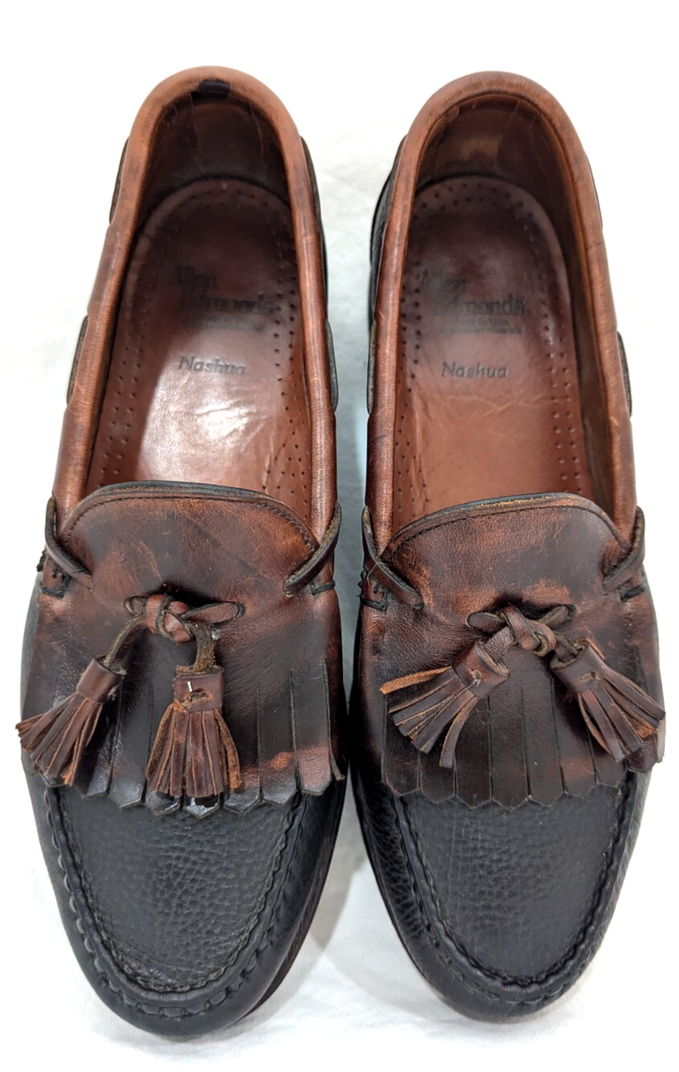 Allen Edmonds Men’s Size 8.5 Nashua Loafer Black Brown with Kiltie Tassels Allen Edmonds Nashua Slip On Loafers Leather Mens 8.5 Dress  main image 3