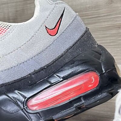 Nike Air Max 95 Solar Red Mens Size 8.5 White Black Grey Nike Air Max 95 Solar Red Mens Size 8.5 White Black Grey