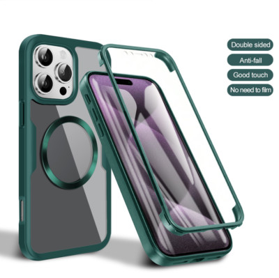 For iPhone 17 16 15 14 13 12 11 Clear TPU Mag Safe Case with Screen Protector