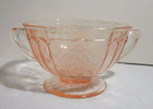 Anchor Hocking Mayfair Pink Foooted Open Sugar Open Rose Handles Depression — photo 1