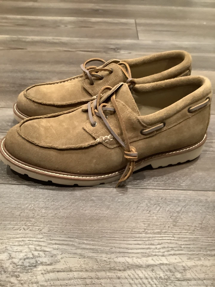 Мужские новые без коробки замшевые мокасины с носком Rhodes ботинки 9,5 подходят как 10 бежевые Vibram - Изображение 4 из 4