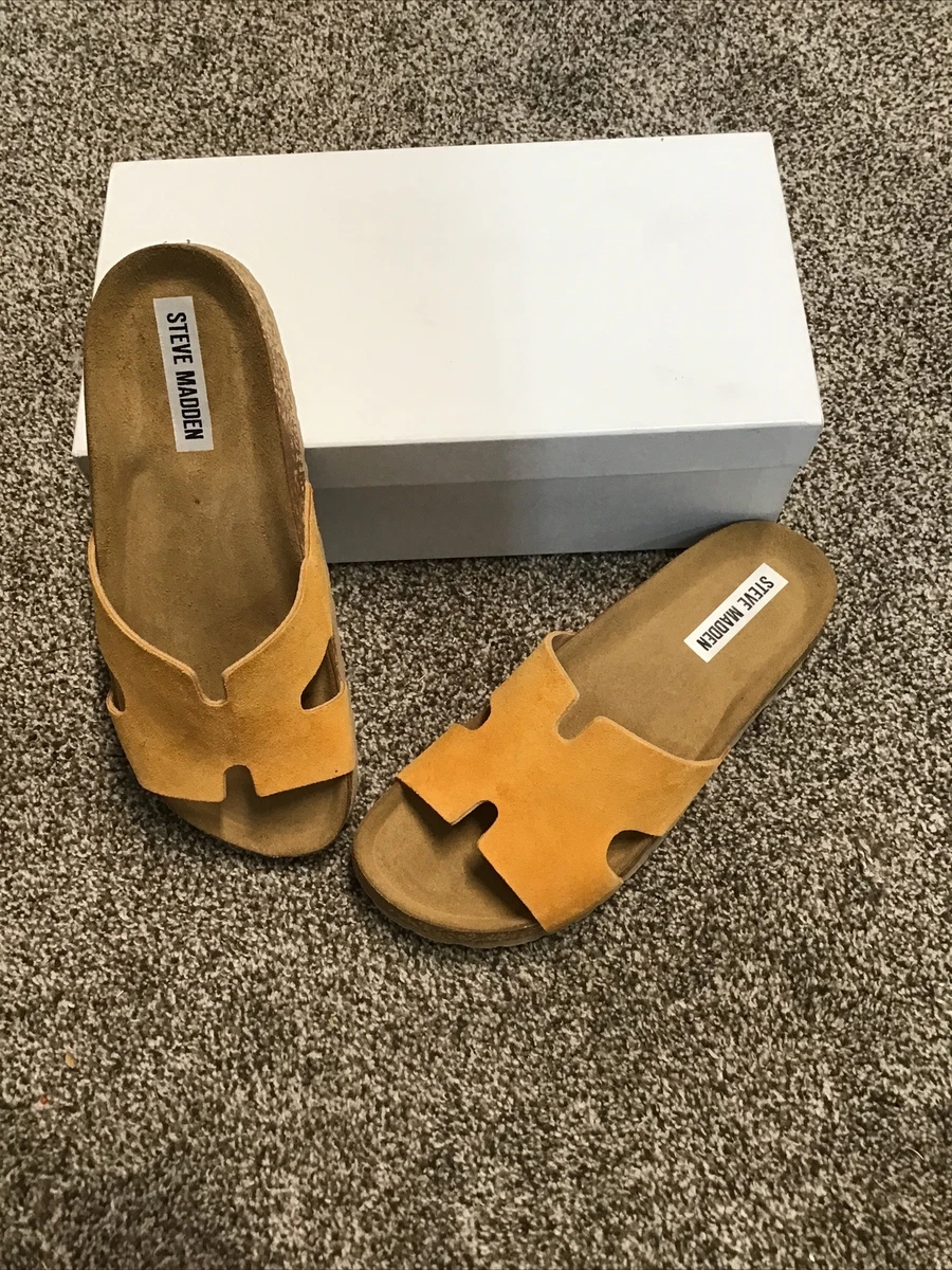 Steve madden suede best sale slides