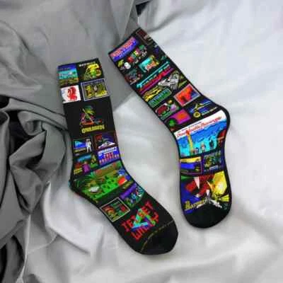 1 Pair Vintage-Inspired Knitted ZX Spectrum Game Socks for Men Novelty Gamer