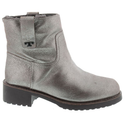 TORY BURCH STIEFELETTEN SILBER LEDER GRÖSSE US 8M STIVALETTI ARGENT WARM
