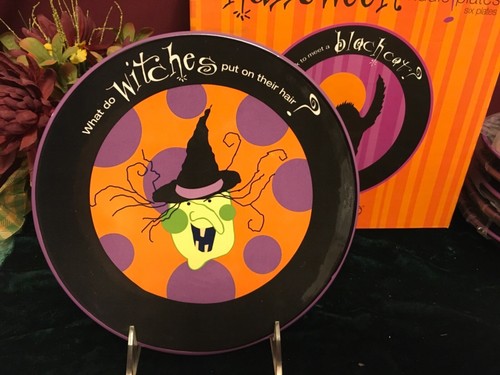 Set of 6 Department 56 Halloween Riddle Plates New in Box first quality - Picture 2 of 7