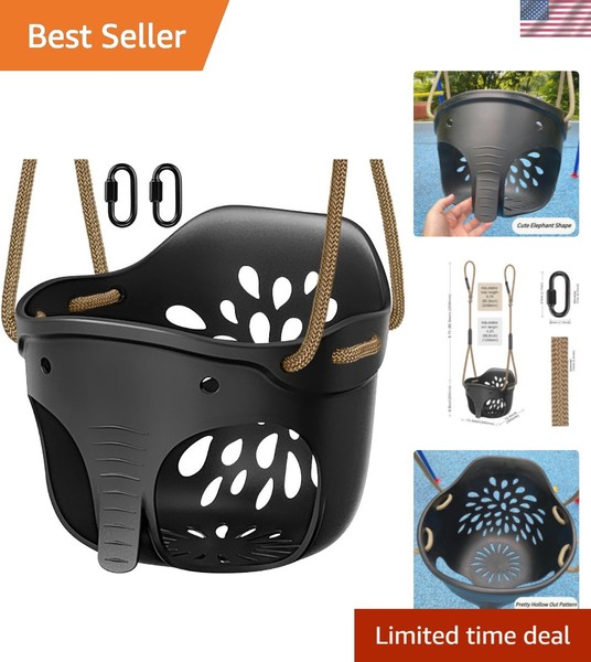 Asiento oscilante de cubo completo de respaldo alto de alta resistencia para niños pequeños con mosquetones de bloqueo a...