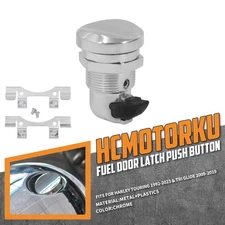 Fuel Door Latch Push Chrome Button Fits For Harley Electra Road Glide 1992-2024