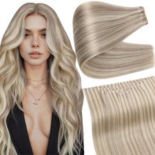 Full Shine Butterfly Weft Hair Extensions 24 Inch 100G 5 Pcs Ash Blonde