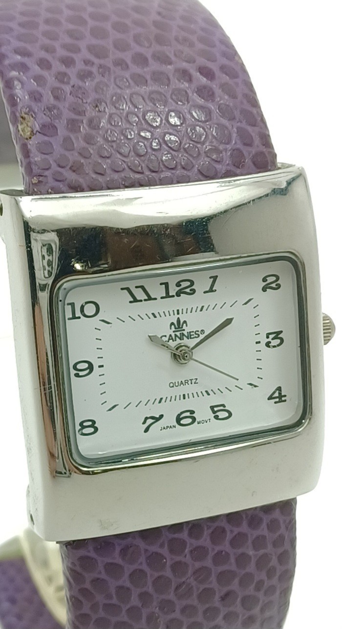 Vannes Paris Rectangular Quartz Watch Silver Case… - image 1