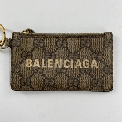 Used Gucci Balenciaga Neck Strap Card Case 681706 1147 Hacker Project Brown 10