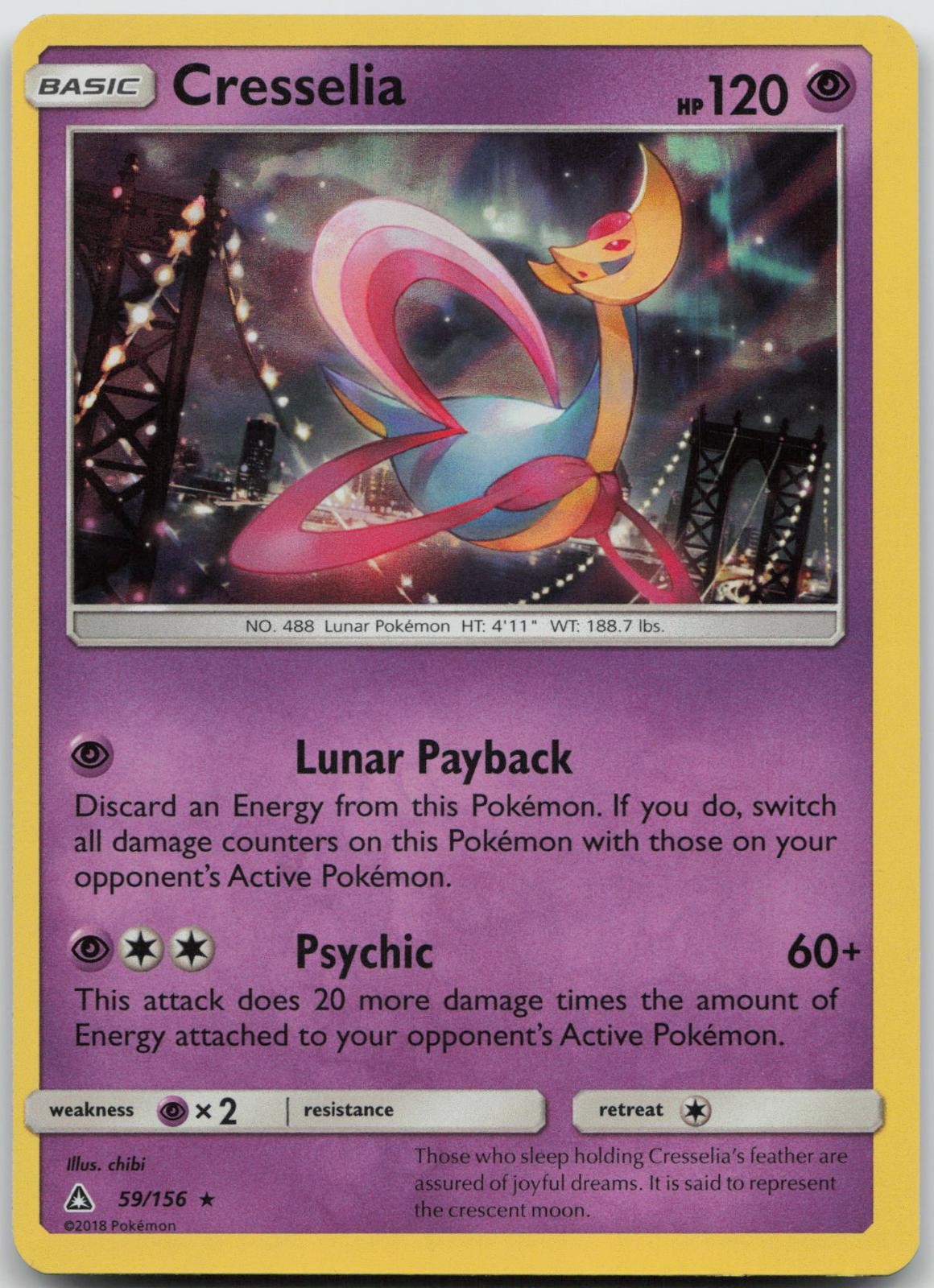 Cresselia 59/156 Holo Rare Ultra Prism Pokemon Holo NM/M