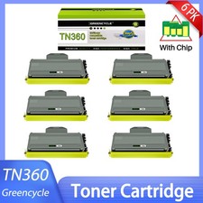 6 Pack Black TN360 Toner Cartridge Replace For Brother HL-2140 HL-2150N HL-2170W