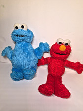 Sesame Street Elmo  Cookie Monster Plush Lot of 2 12in Washable 2003