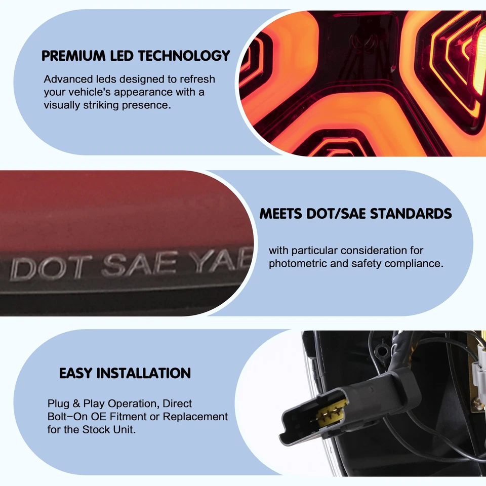 Luzes traseiras VLAND Full LED para 2014-2019 Mercedez Benz Smart 453 Fortwo Forfour - Imagem 3 de 4