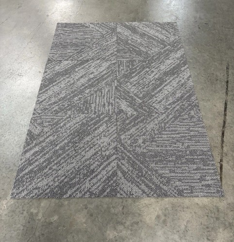 Carpet Tiles 24 X 24 Dark Gray Light Gray Stripe Abstract Level Loop | eBay