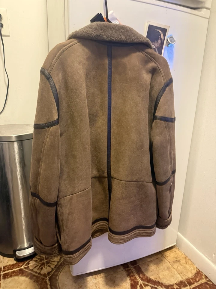 复古皮革羊皮剪绒外套 — 第 2/4 张图片