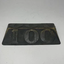 Vintage 1960s Solid Bronze Prism Golf Yardage Cart Path Marker Number - 100 Yard