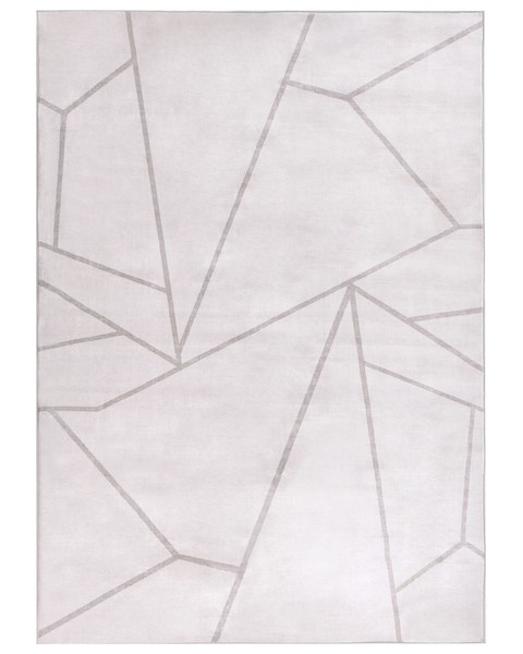 Teppich Hellbeige 140 X 200 Cm Cm Rechteckig Geometrisches Muster Posof-image