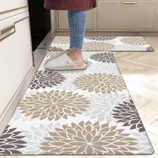 Anti Fatigue Kitchen Rug Sets 2 Piece Non Slip Kitchen Mats for Floor Cushio...