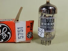 GE 5 Star Gray Plate Triple Mica 5751 Vacuum Tube Tested Strong 108/100% Gm