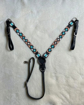 Martin Saddlery Western Premium Leder Reitsport Perlen Kopfstück, Brusthalsband