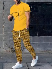 Plus-size men's long-sleeved shirt and trousers two-piece set, featuringMen's