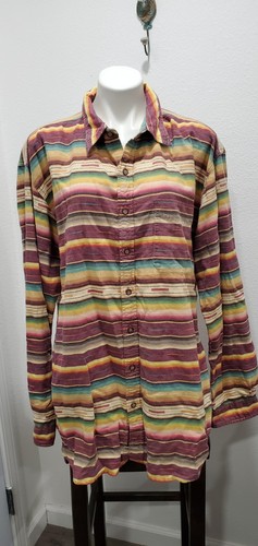 VTG The Territory Ahead Southwest Aztec Striped Long Sleeve Button-up Mens XLT