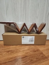 2LB Depot Wooden Taco Holder Tray - Durable Bamboo with Walnut Stain Finish -...