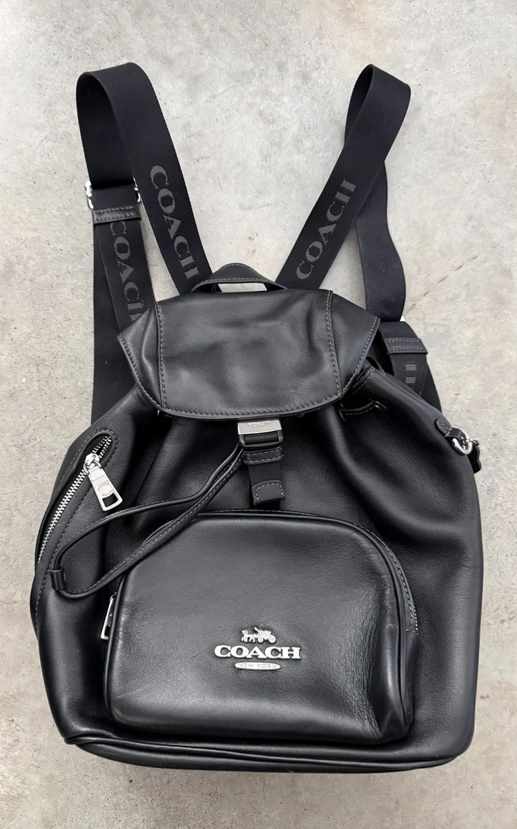 バッグ COACH Nylon Leather Backpack Black Coach Nylon Exterior Backpack Bags & Handbags for Women for sale