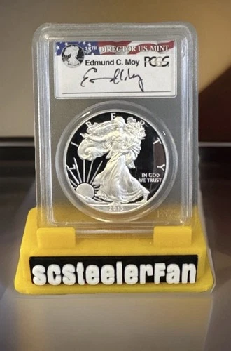 2013-W American Silver Eagle PCGS PR69 DCAM 1oz Edmund Moy Signed $1 Silver