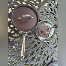 Calphalon 3pc Set: 9” 2.5 Quart Sauce Pan 87821/2 One Glass Lid One Metal Lid