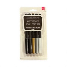 Chalk Markers 5-Pack Metallic Gold Silver White Black