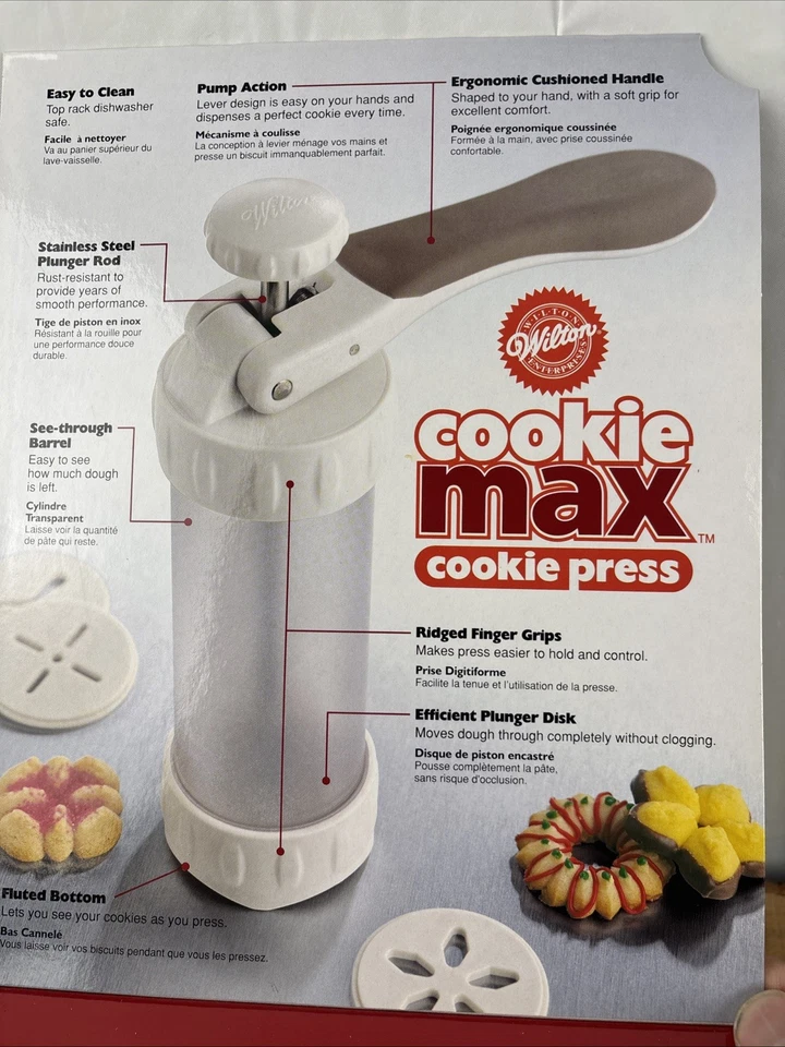 Винтажный пресс для печенья Wilton Cookie Max - 12 дисков новый в упаковке 2001 - Изображение 3 из 4
