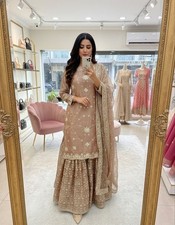 Salwar kameez Pakistani Indian Wedding Party Wear Dress Bollywood Suit Sharara