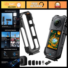 Camera Cage with Silicone Lens Cover for Insta360 X5 - Durable, Lightweight, Acc