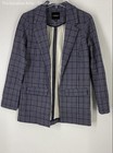 Liverpool Los Angeles Womens Navy White Plaid Open Front Blazer Size XS — photo 1