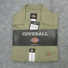 Dickies Coverall Mens Small Khaki Short Sleeve Workwear Stain Release Uniform