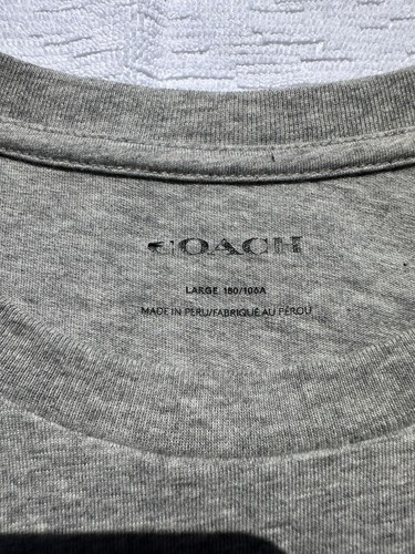 Coach Shirt Mens L Gray Signature Print Logo House Of Leather New York Designer - Picture 5 of 5