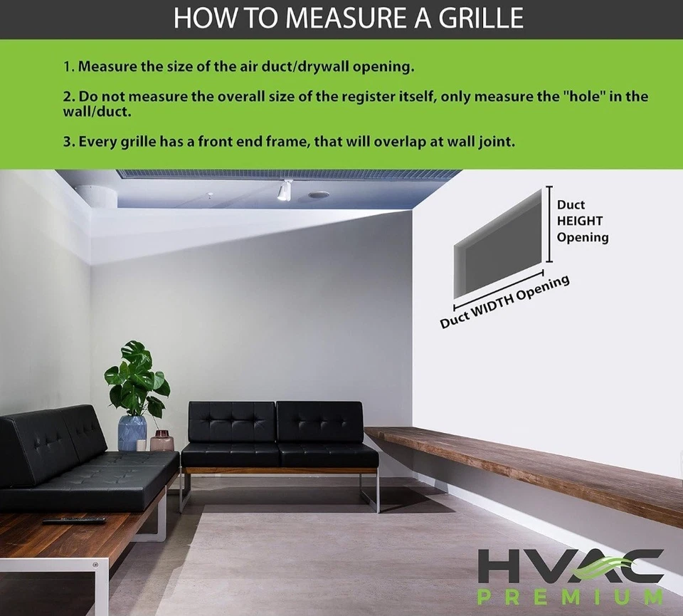 Rejilla de retorno de aluminio HVAC Premium 22" X 22" - Fácil flujo de aire - Barra lineal... Foto 3 de 4