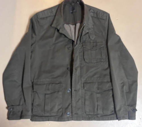 Ted Baker, Ted Baker London Field Jacket Mens Size 4 Olive Green Full Zip Pockets Vintage