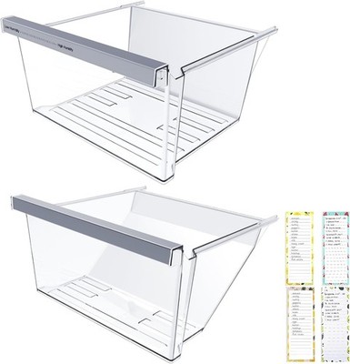 2 PACK W11162443 & W11162446 Refrigerator Crisper Drawer Fit Whirlpool Fridge