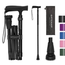 GPTCAMP G2 Walking Stick, Fold-up Walking Cane for Women and Men with Wrist S...
